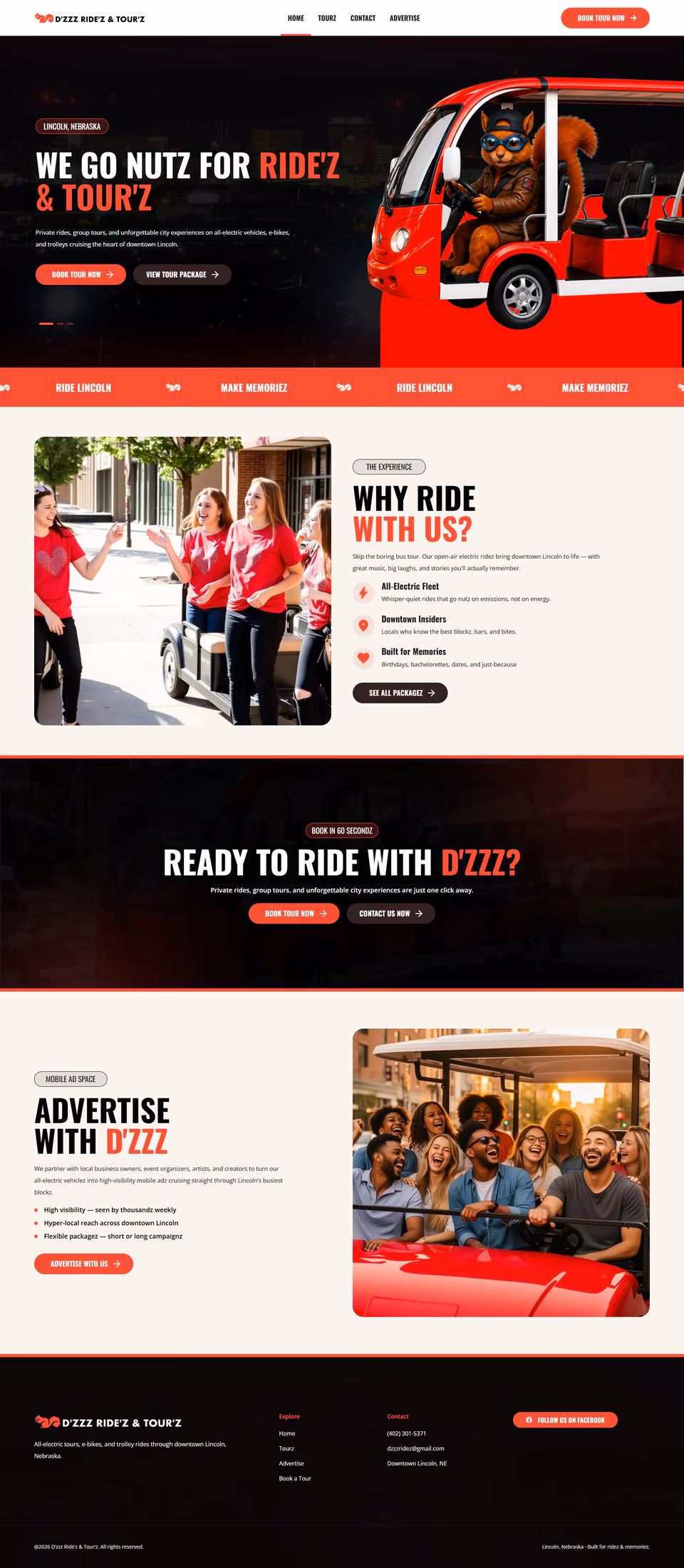 D'ZZZ Ride'z & Tour'z website preview